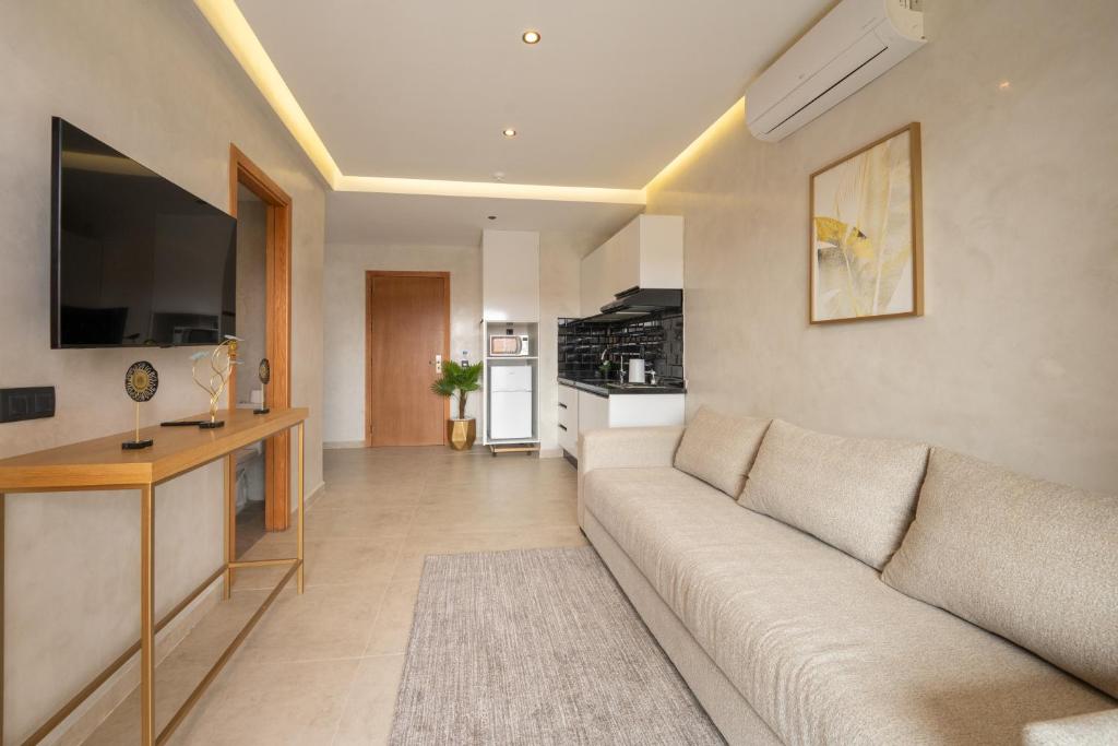 TV a/nebo společenská místnost v ubytování Appart Hôtel Rambla