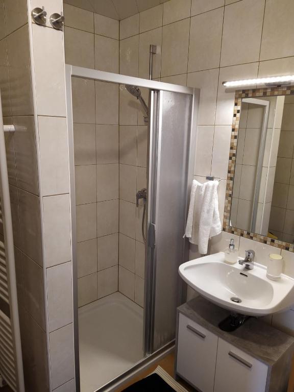 Koupelna v ubytování Raus aufs Land