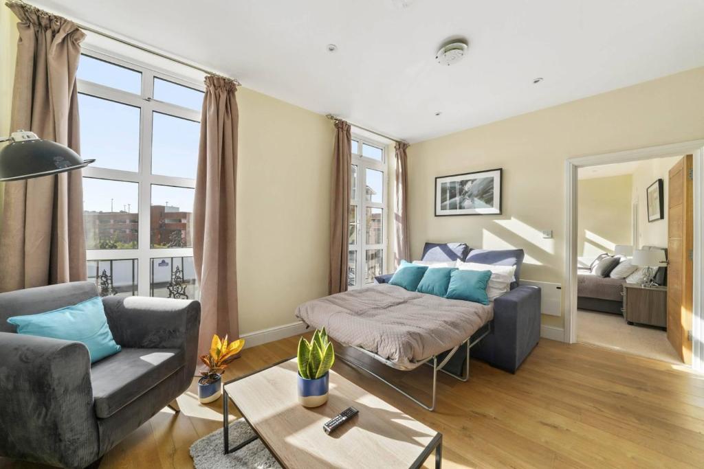 Posezení v ubytování Luxury Apartments 2 Bedrooms Central Maidenhead