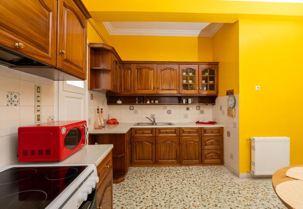 Kuchyň nebo kuchyňský kout v ubytování Aggire Zante Retro Residence