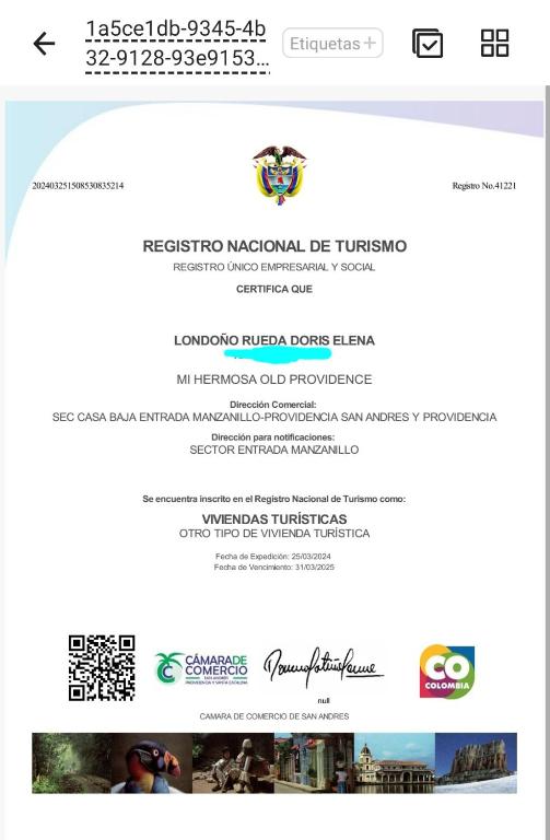 Certifikát, hodnocení, plakát nebo jiný dokument vystavený v ubytování Mi Hermosa - Casa Isleña a 70 Metros de la Playa