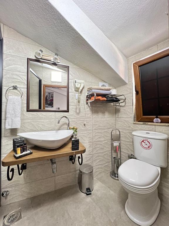 Koupelna v ubytování Hotel Fjorr