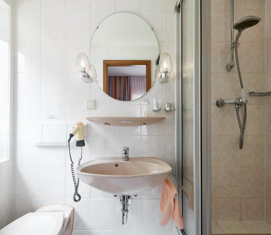 Koupelna v ubytování Hotel Ladenmühle