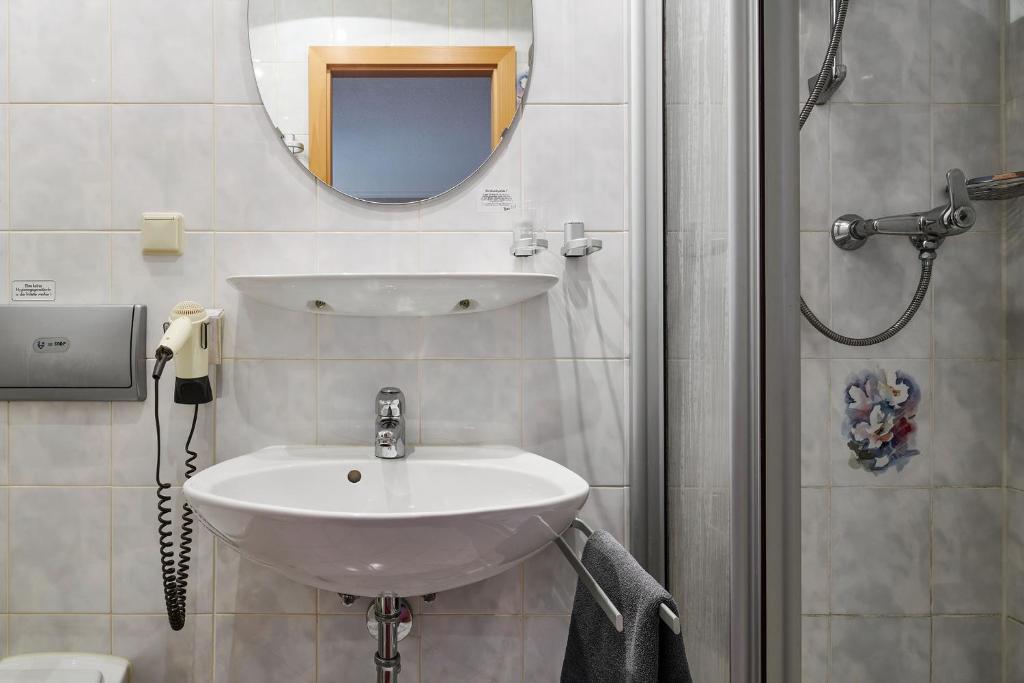 Koupelna v ubytování Hotel Ladenmühle