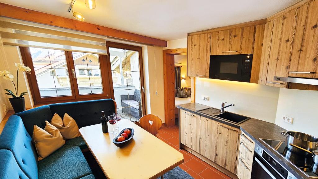Kuchyň nebo kuchyňský kout v ubytování Ferienanlage Hechenbergerhof