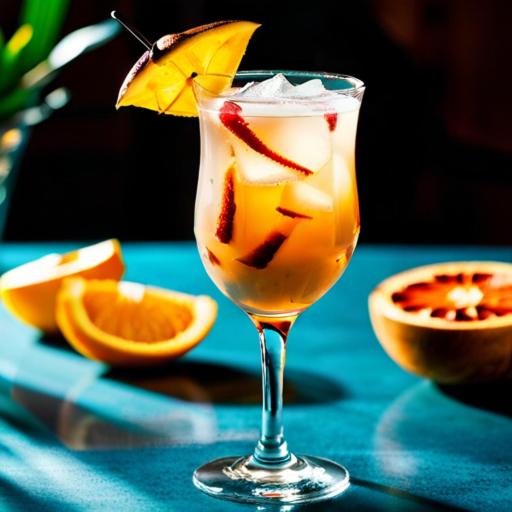 een drankje in een glas op een tafel met sinaasappelschijfjes bij Hotel Noppytalk in Hambantota