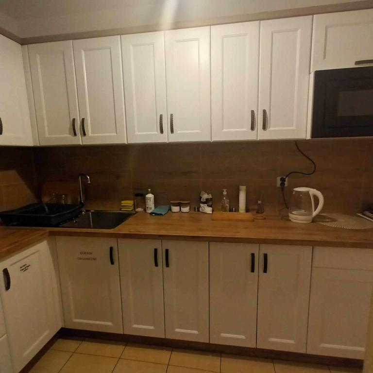 Kuchyň nebo kuchyňský kout v ubytování Pokoje z aneksami kuchennymi u Wiktorii