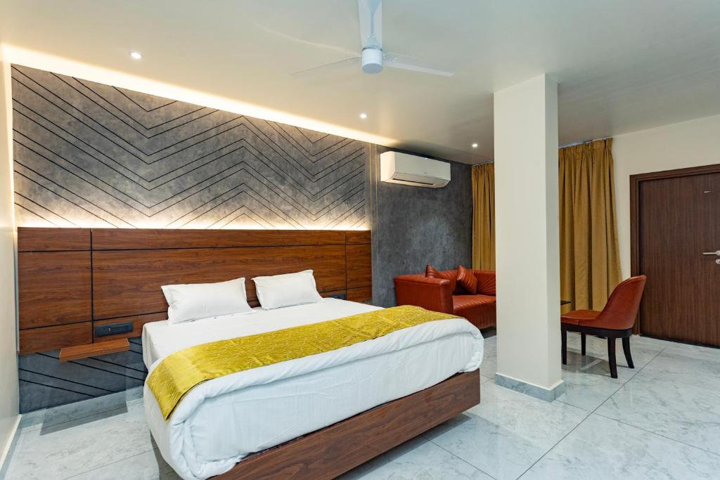 Säng eller sängar i ett rum på Uphills boutique hotel