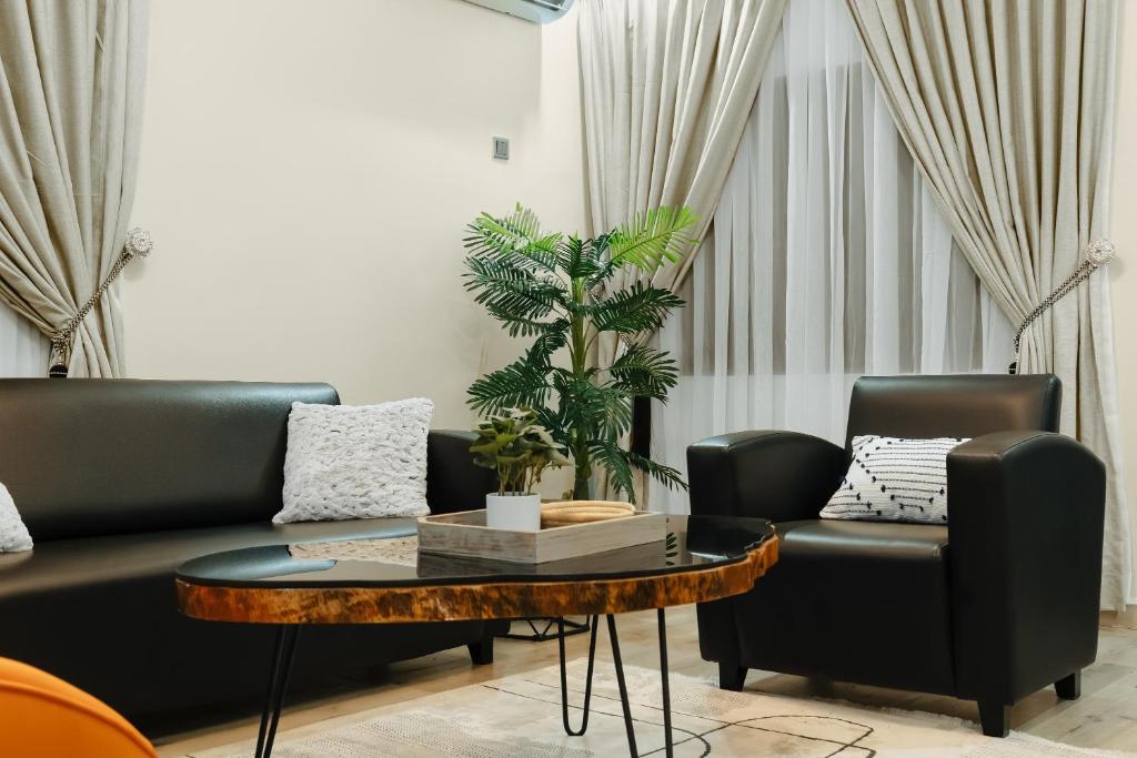 Posezení v ubytování Kashco Apartments Wuse 2 Abuja