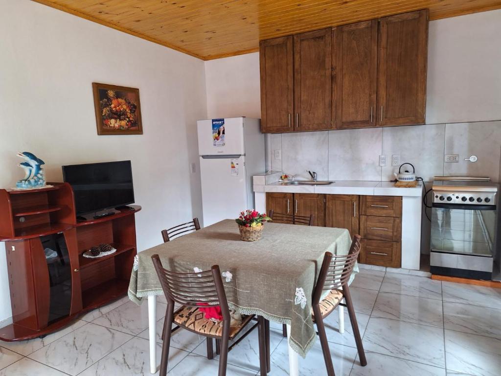 Kuchyň nebo kuchyňský kout v ubytování Alojamiento Las Palmeras