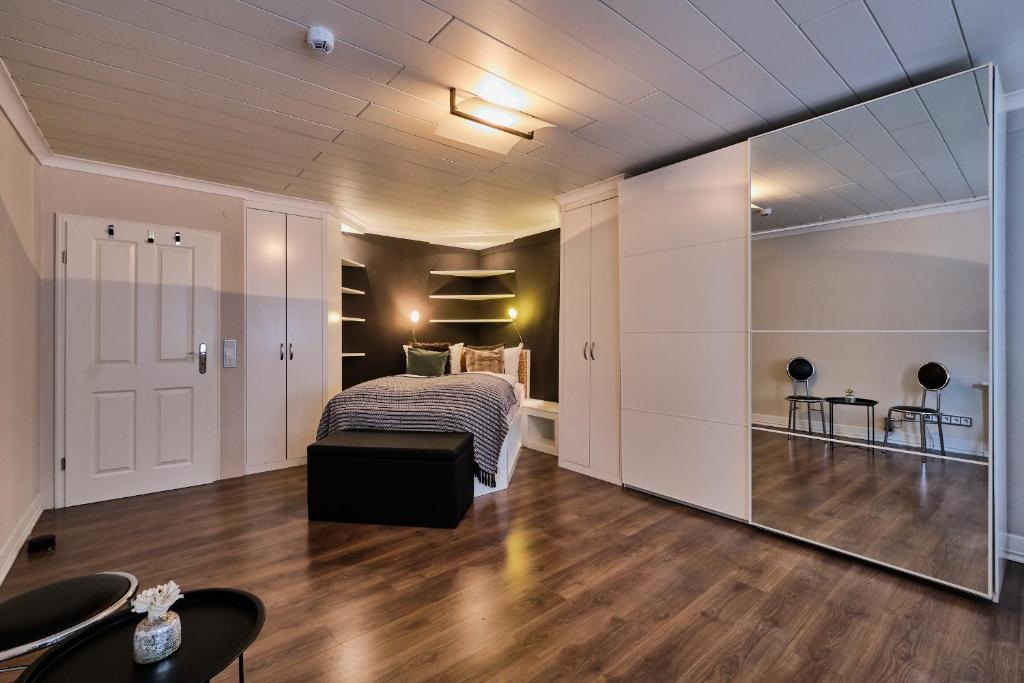 Postel nebo postele na pokoji v ubytování Hotel Roter Hahn