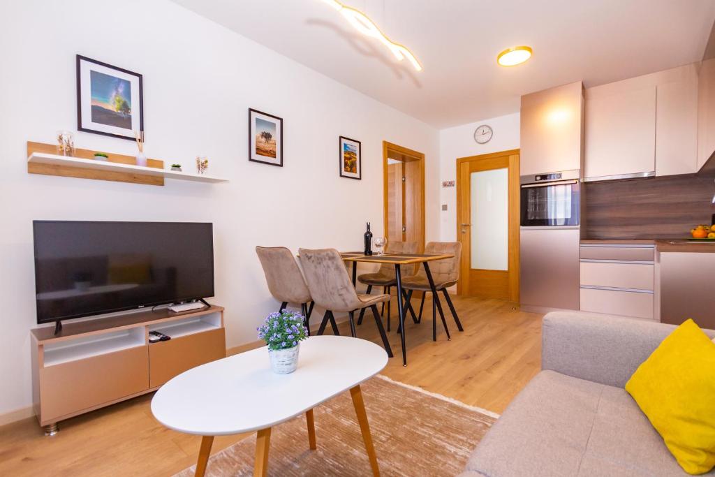 Apartman Krželj A2にあるキッチンまたは簡易キッチン