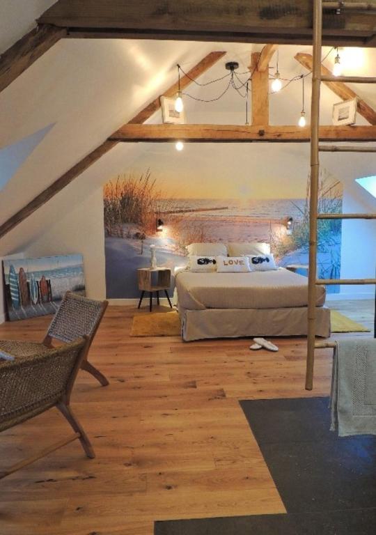 Postel nebo postele na pokoji v ubytování Céshap - Chambres d'hôtes avec Jacuzzi