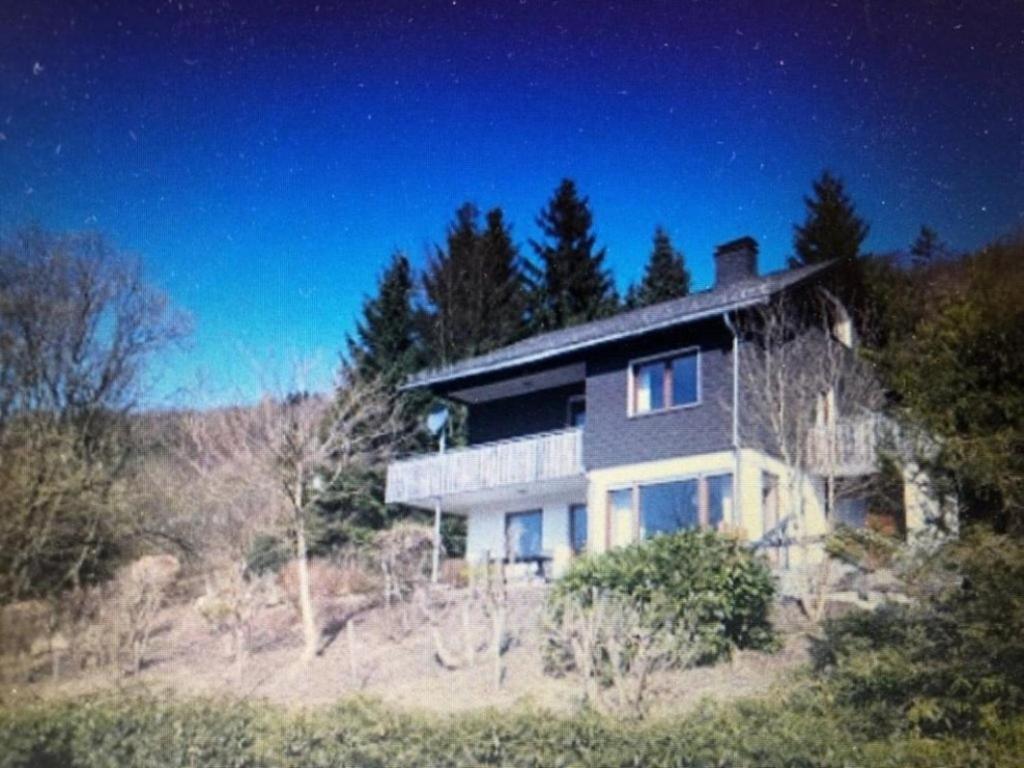 une maison arborée sur le flanc d'une colline dans l'établissement Chalet BERGglück Willingen, à Willingen