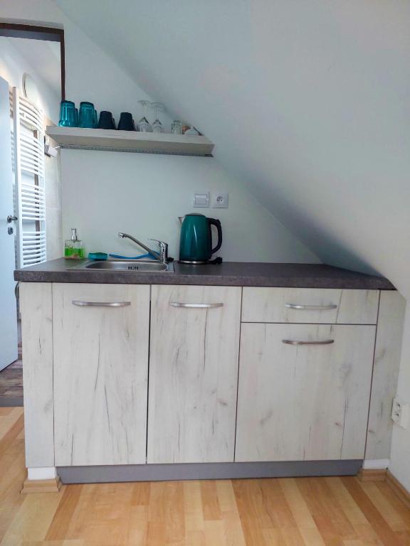 Kuchyň nebo kuchyňský kout v ubytování Apartmány Pod Koulí