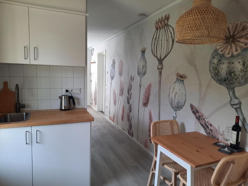 Kuchyň nebo kuchyňský kout v ubytování Landgoed Julianahoeve B&B