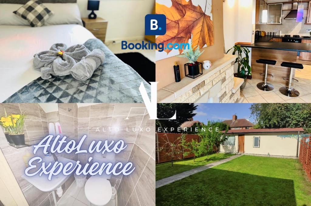 a collage of photos of a bedroom and a house at The European 3 Bedroom House By AltoLuxoExperience Short Lets & Serviced Accommodation With Free Parking in Bristol