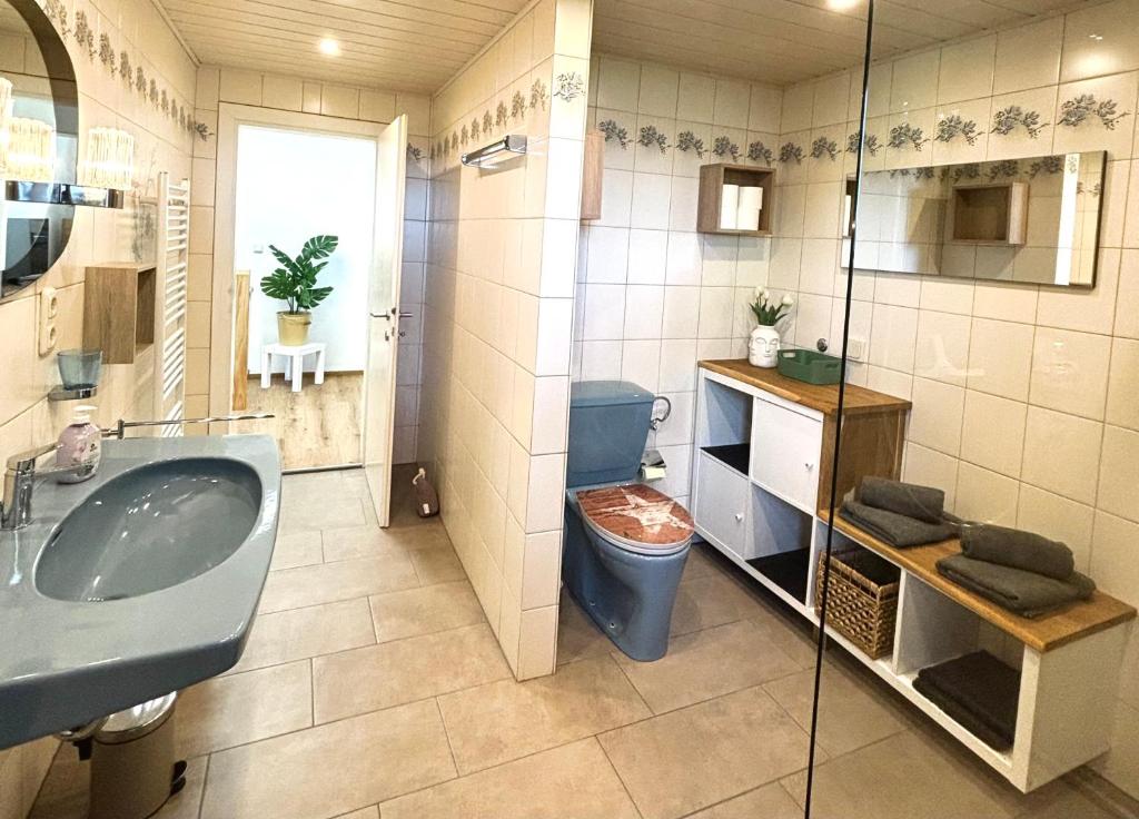 Koupelna v ubytování Gästhaus "Seeblick"