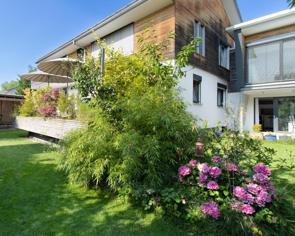 Zahrada ubytování Ferien-Lodge Lindau - Private Sauna & nah am See