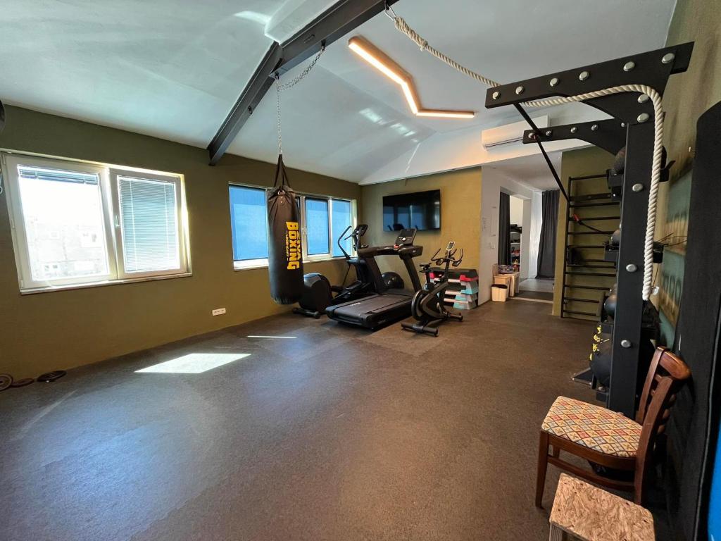 a room with a gym with a punching bag in it at Dela in Hvar