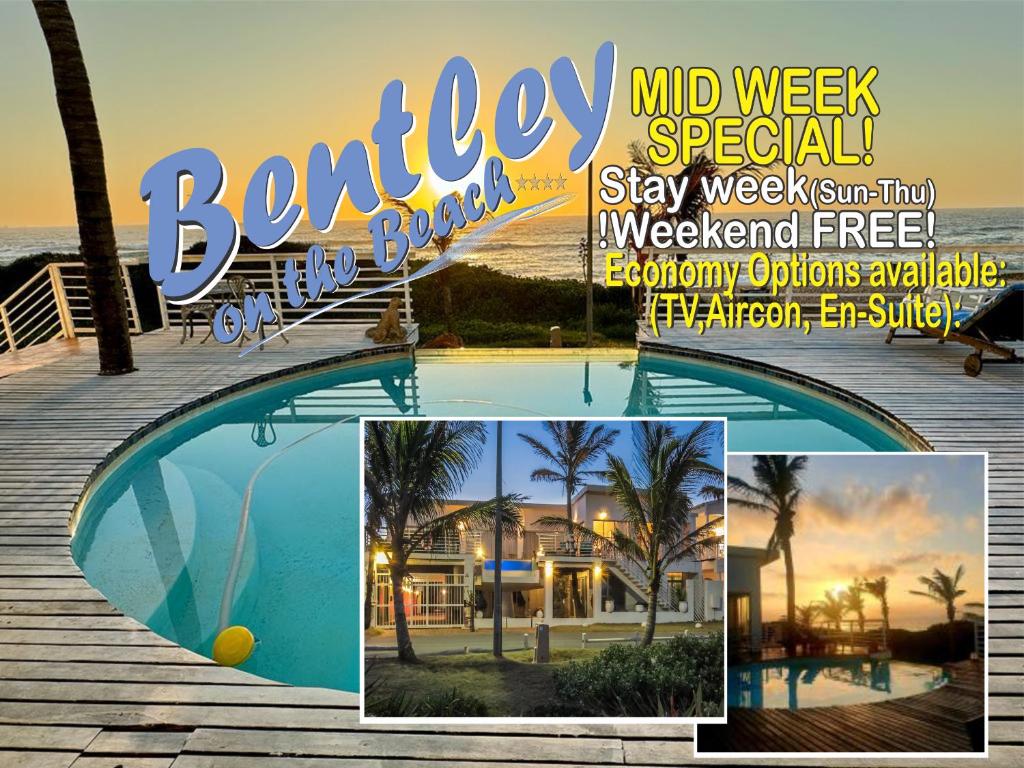 a collage of photos of a pool at a resort at Bentley on the Beach in Durban