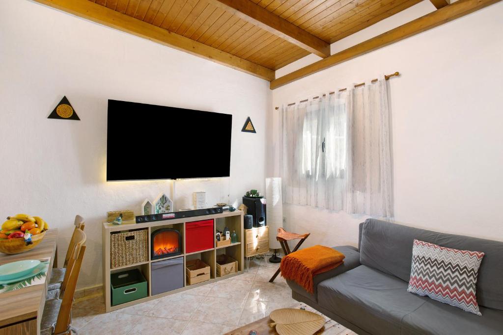 Televízia a/alebo spoločenská miestnosť v ubytovaní Vv Tasartico