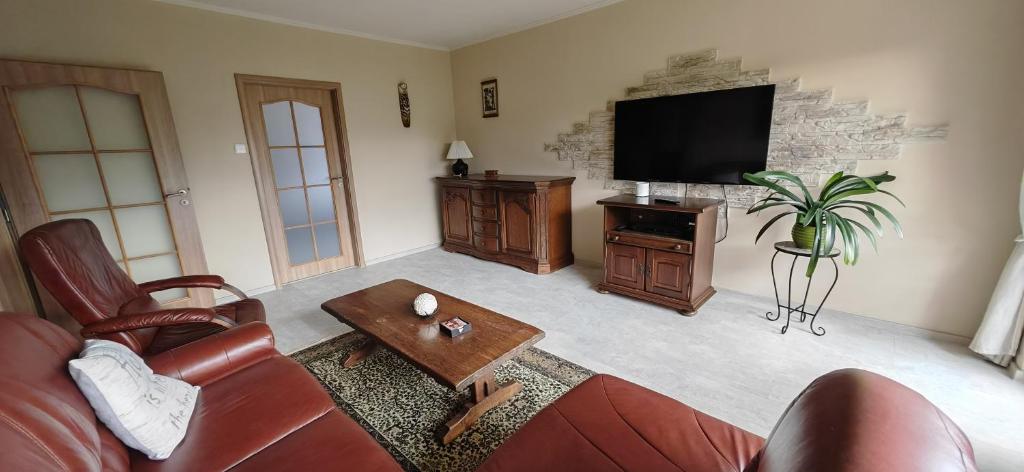TV a/nebo společenská místnost v ubytování Apartmá Kanada