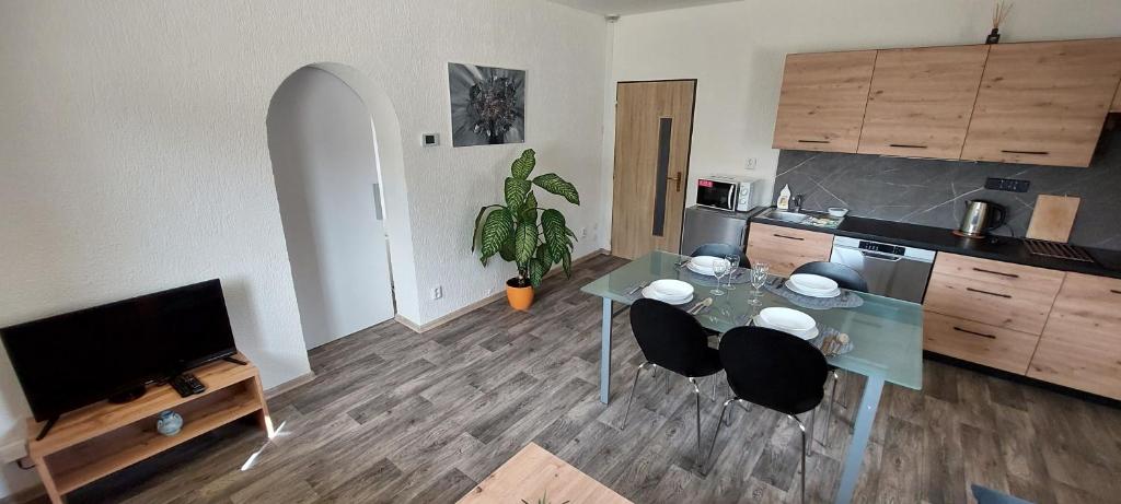 Kuchyň nebo kuchyňský kout v ubytování Apartmány Paseky - Jablonec nad Nisou