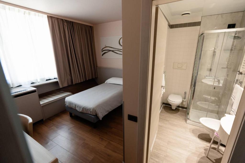 Koupelna v ubytování Hotel Ristorante I Castelli
