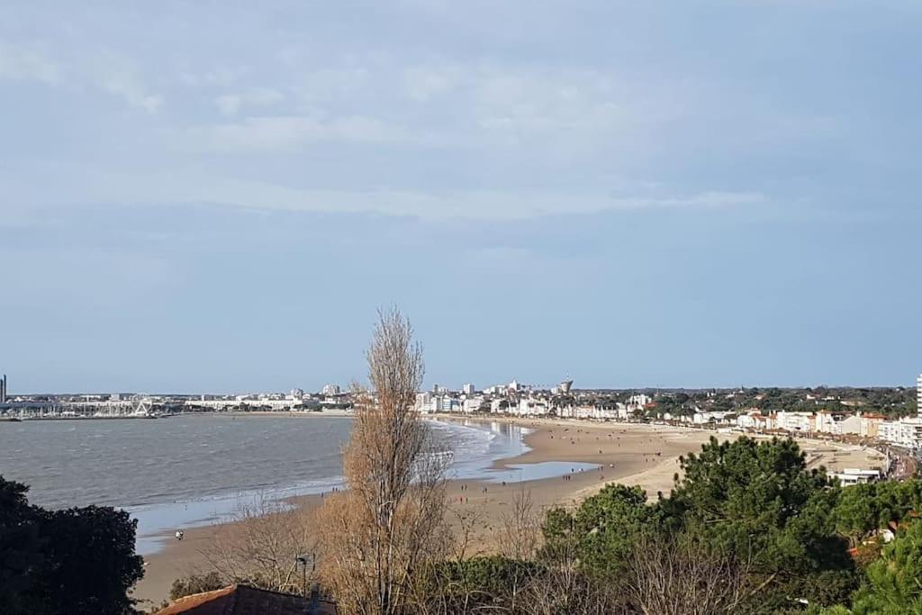 une vue d'une plage avec l'océan dans l'établissement Ambiance bord de mer, à Saint-Georges-de-Didonne