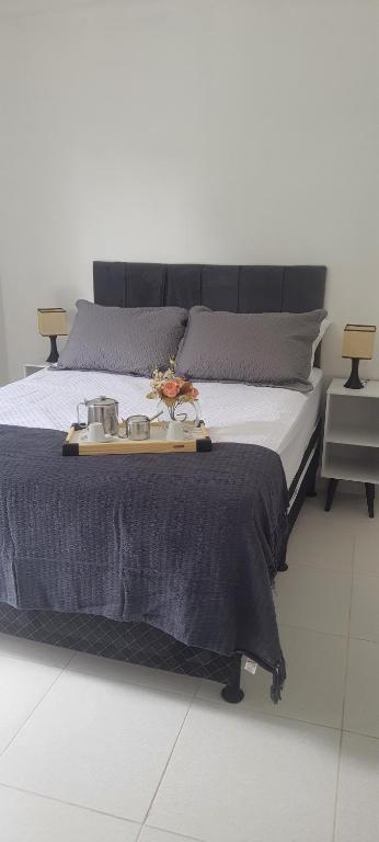 Postel nebo postele na pokoji v ubytování Ap centro cascatinha prox parque