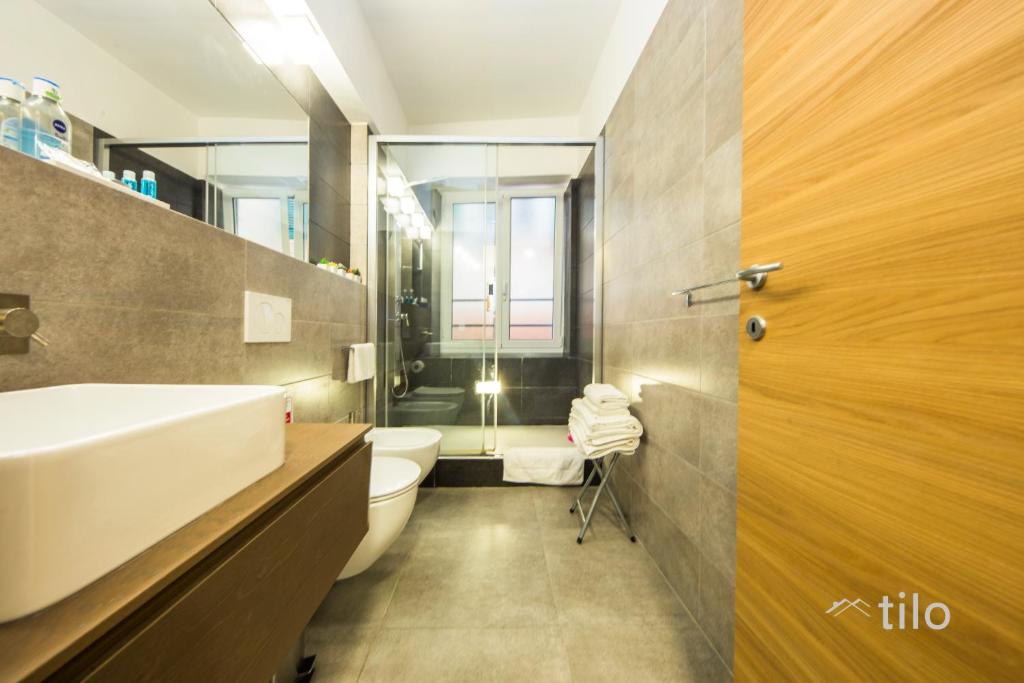 Koupelna v ubytování San Cosmo Suite