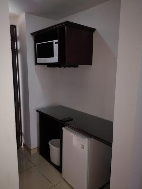 Kuchyň nebo kuchyňský kout v ubytování Hotel Plaza Real Suites & Apartments San Jose