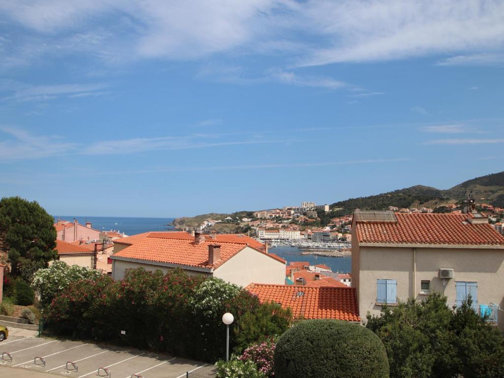 バニュルス・シュル・メールにあるAppartement Banyuls-sur-Mer, 2 pièces, 4 personnes - FR-1-309-146の家屋と港のある街並み