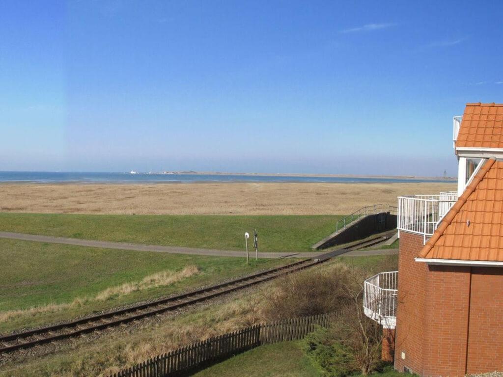 a view of the ocean from a building at Lagoon on the Wadden Sea on Wangerooge in Wangerooge