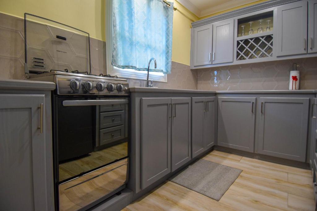 Kuchyň nebo kuchyňský kout v ubytování Sea Piton View Apartment- Location, Convenience, Modern Living