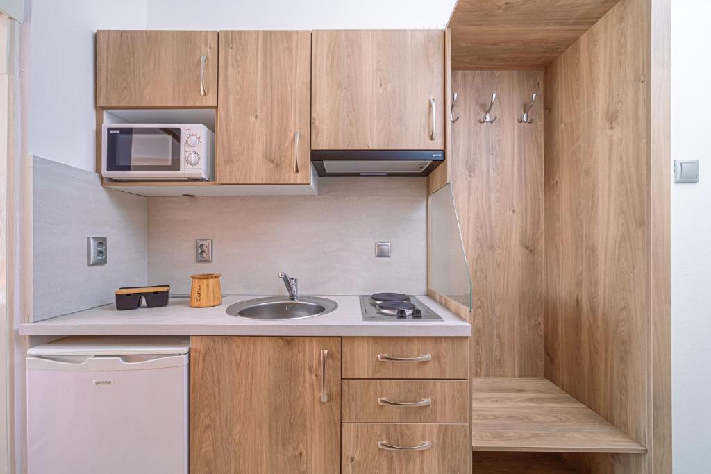 Kuchnia lub aneks kuchenny w obiekcie Apartman Hotel