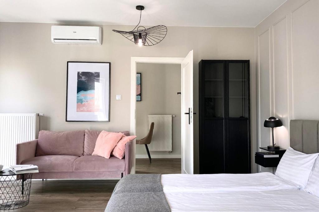 Χώρος καθιστικού στο apartamenty-wroc Center by the University Bridge