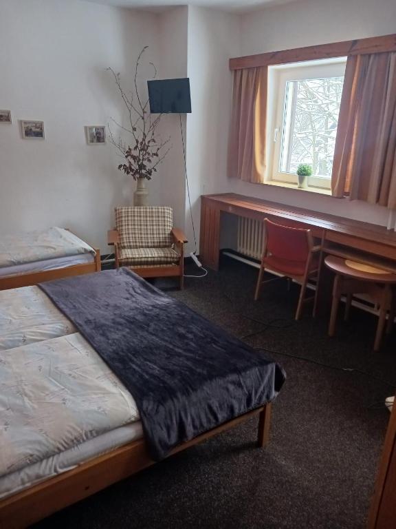 Postel nebo postele na pokoji v ubytování Hotel Albert - RETRO