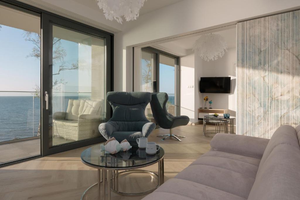 O zonă de relaxare la Blue BIEN Easy - Rent Apartments z widokiem na morze