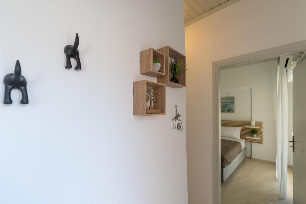 Postel nebo postele na pokoji v ubytování Anthi Studio