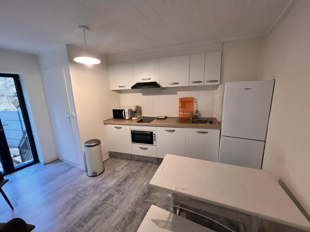 Kuchyňa alebo kuchynka v ubytovaní Appartement 4 personnes, 1 chambre, terrasse, Wifi, proche du centre