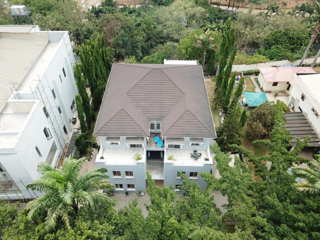 an aerial view of a house with a roof at House 24 in Abuja