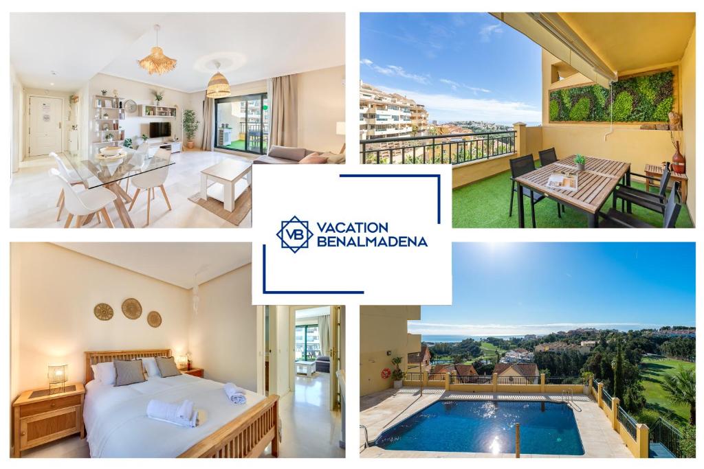 a collage of pictures of a villa at VB Amapolas 2BDR Sea views & relax in Benalmádena