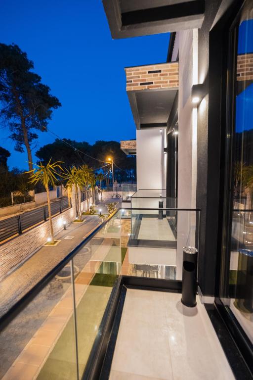 Balkón nebo terasa v ubytování Hotel Beke