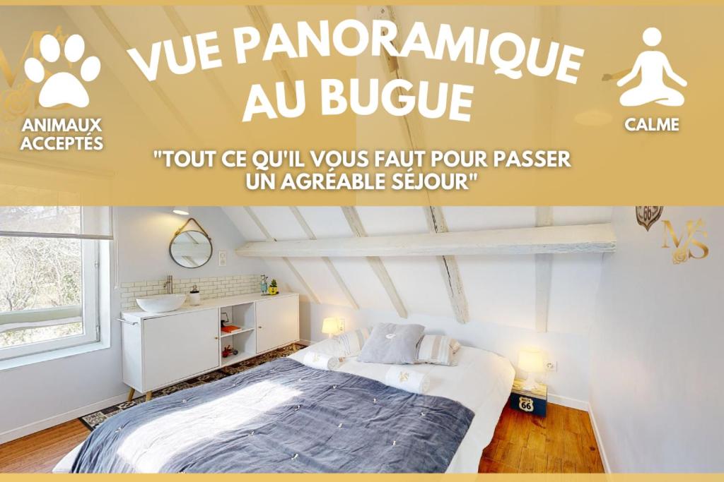 Un ou plusieurs lits dans un hébergement de l'établissement La Source d'Eugénie Vue Panoramique au Bugue