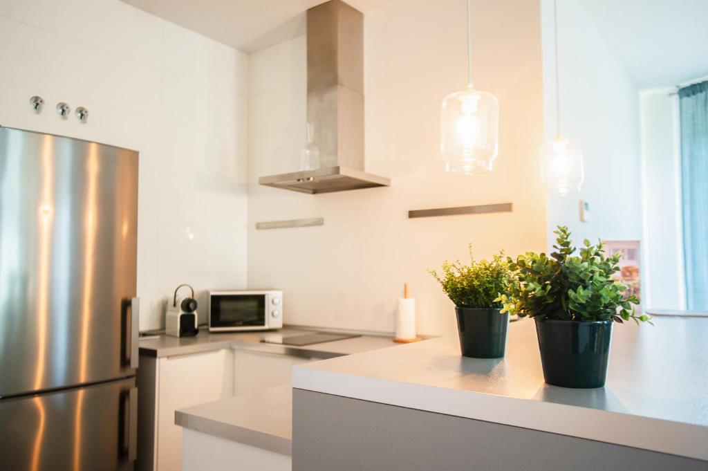 Kuchyň nebo kuchyňský kout v ubytování AZZ Sevilla Torre de la Plata Apartamentos