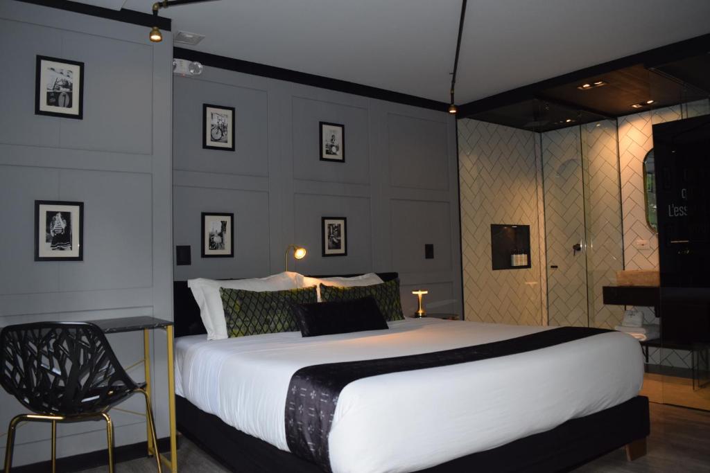 Cama o camas de una habitación en Hotel Helene