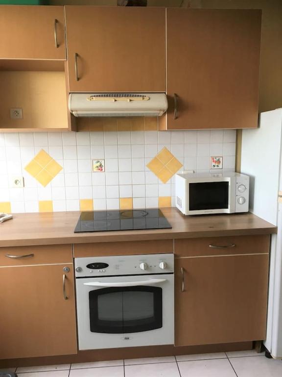 Kuchyň nebo kuchyňský kout v ubytování Appartement charmant à Saint-Denis avec vue sur la mer - 43 m²