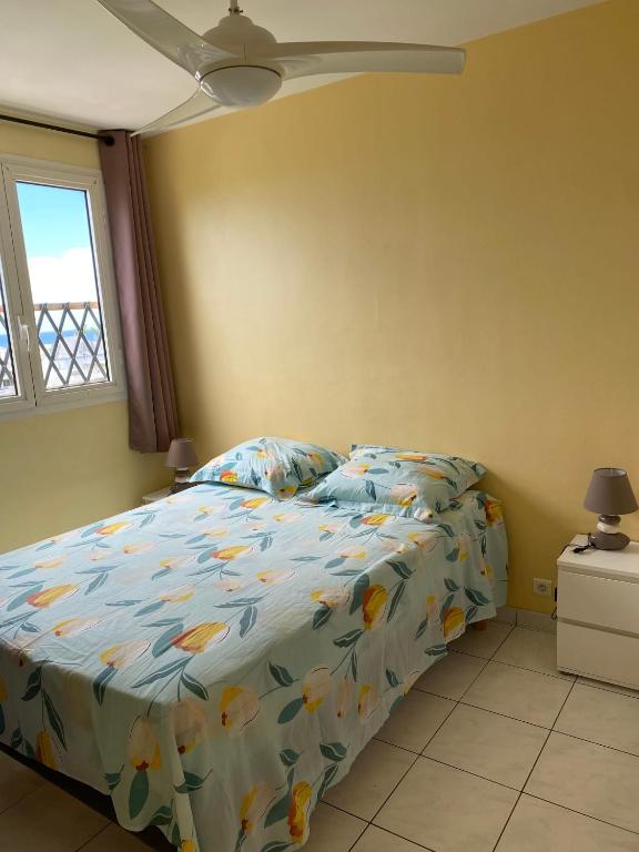 Postel nebo postele na pokoji v ubytování Appartement charmant à Saint-Denis avec vue sur la mer - 43 m²